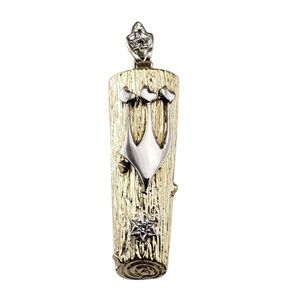 14 Karat Two-Tone Gold and Diamond Mezuzah Pendant #21872